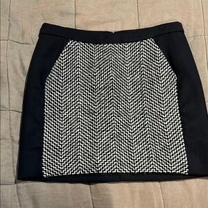 Jcrew Black and White Chevron Skirt, wool, size 6